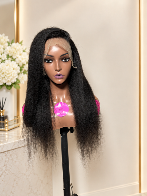 Kinky Straight Human Hair Lace Front Wig – 13×4